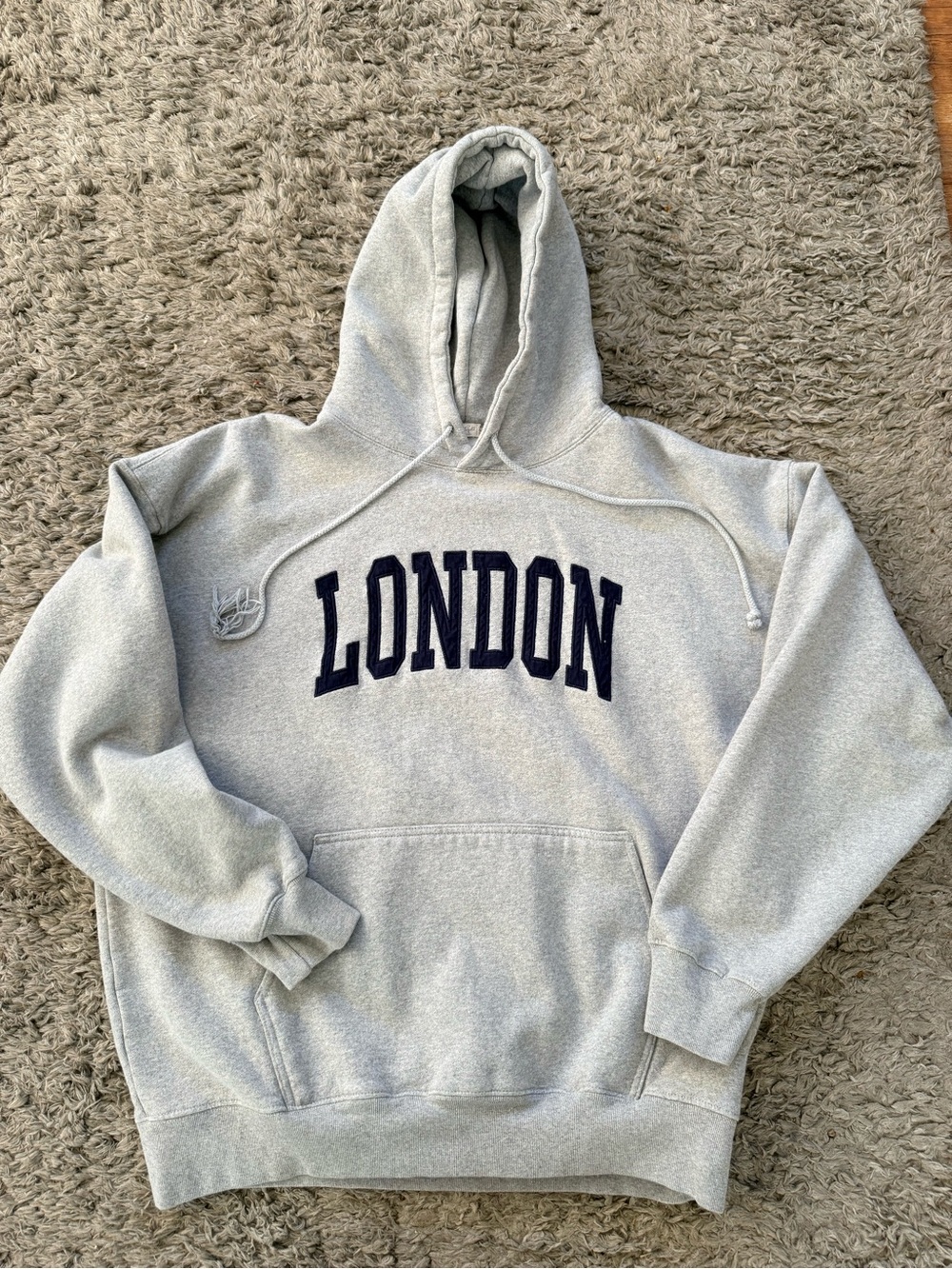J.Galt London Gray Collegiate Varsity Pullover Hoodie